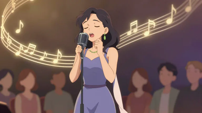 Visual representation of "chanson" - A type of song, typically characterized by lyrical and melodic qualities, often associated with French music.