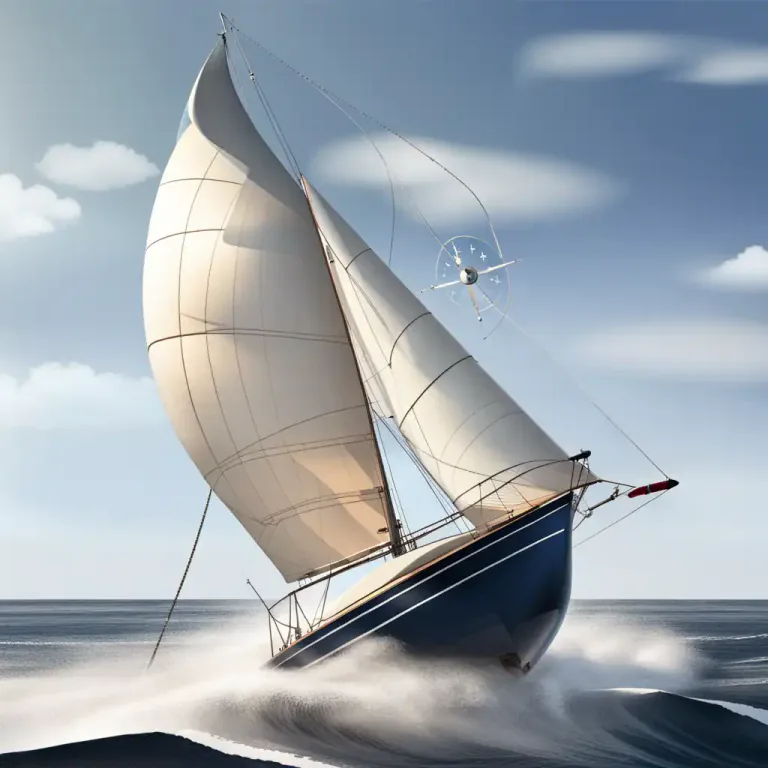 Visual representation of "sail close to the wind" - To sail as close as possible in the opposite direction to the wind