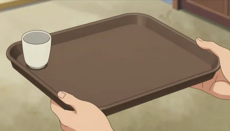 Visual representation of "tray" - A flat, rectangular container with raised sides for holding or carrying things.