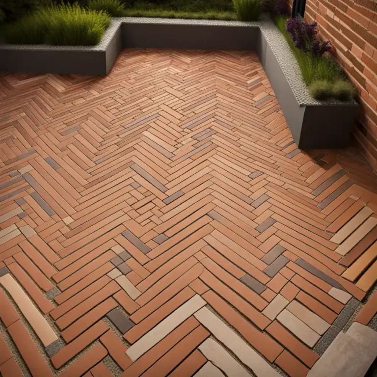 Visual representation of "herringbone" - A way of laying bricks or tiles so they form a herringbone pattern.