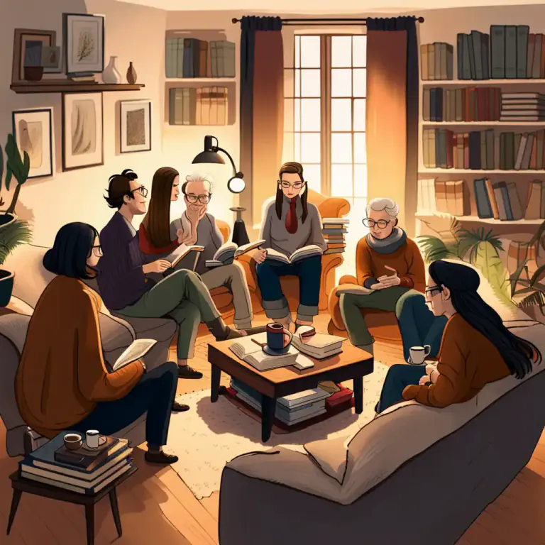Visual representation of "salon" - A regular social gathering where intellectuals, artists or politicians meet, often at a private house, to discuss, exchange ideas or artistic works.