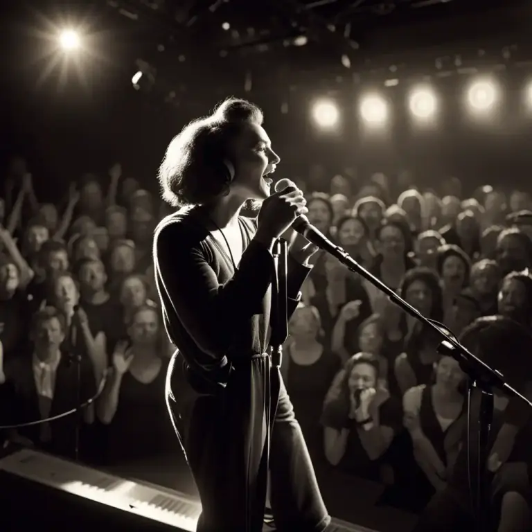 Visual representation of "playback" - The practice of pre-recording music and then lip-syncing the words in a performance.