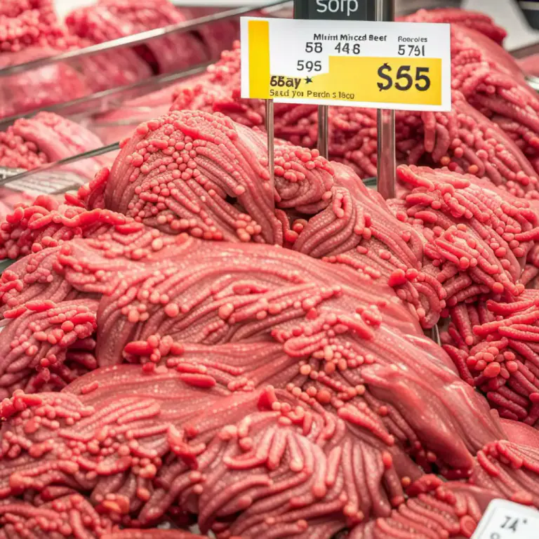 Visual representation of "mince" - Meat, especially beef, that has been chopped or ground into very small pieces