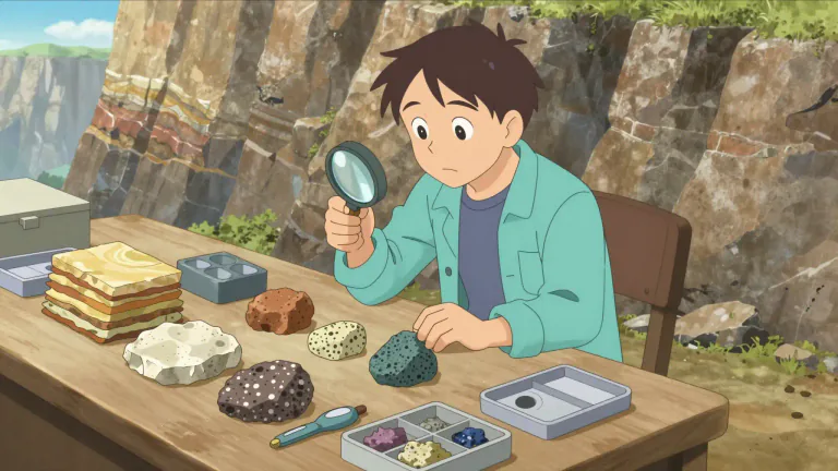 Visual representation of "lithology" - The study and classification of rocks based on their physical and chemical characteristics.