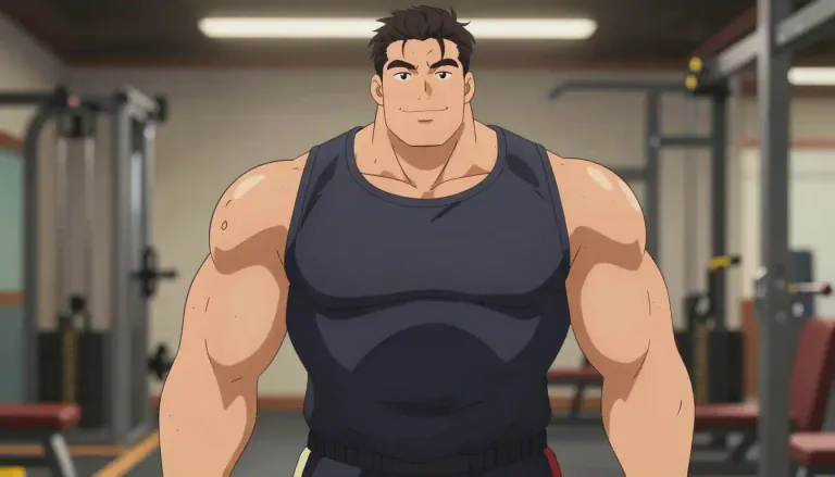 Visual representation of "hunky" - Describes a man who is strong, large and attractive.