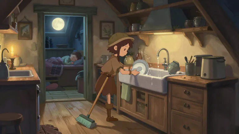 Visual representation of "brownie" - A type of fairy in old British stories, usually said to do helpful things around the house for people while they are asleep.