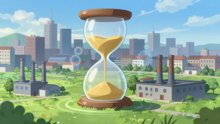 Visual representation of "in the long/short/medium term" - Referring to a result in a moderate amount of time, neither soon nor far away.