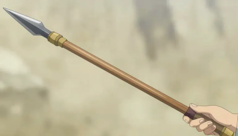 Visual representation of "spear" - A long weapon with a sharp tip, usually thrown or thrusted