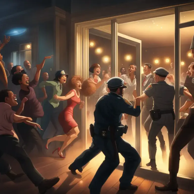 Visual representation of "crash out" - To leave a place or a situation quickly or abruptly