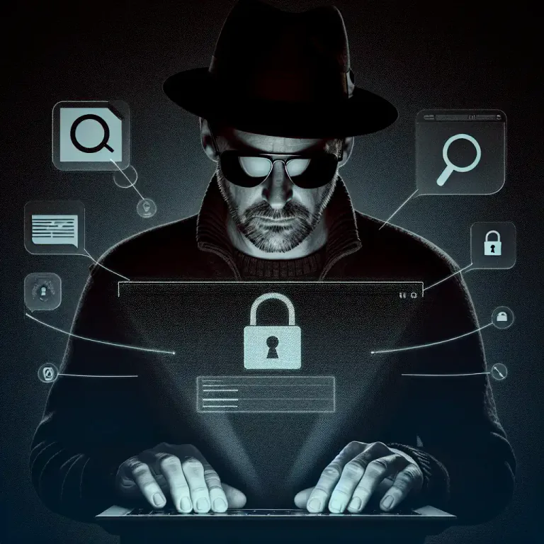 Visual representation of "incognito" - Used to describe a version or a feature of a web browser that allows a person to visit Internet sites without leaving a record on the computer