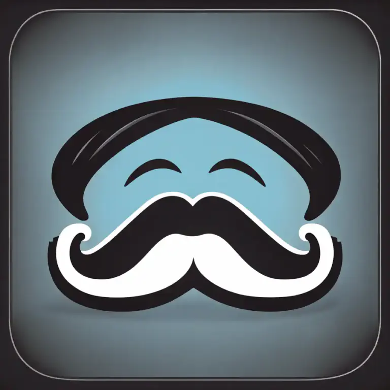 Visual representation of "moustache" - A representation or symbol of a moustache