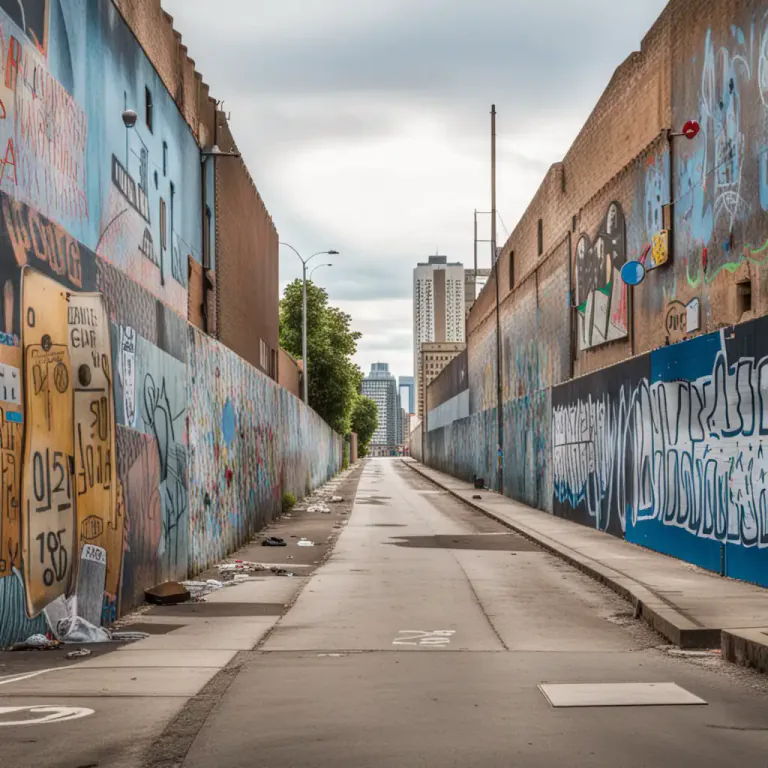 Visual representation of "graffiti" - A form of visual communication characterized by its public and illegal nature.