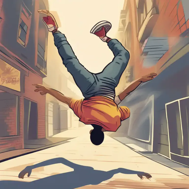 Visual representation of "windmill" - An action or stunt where someone spins or twists the body in a way that resembles a windmill.