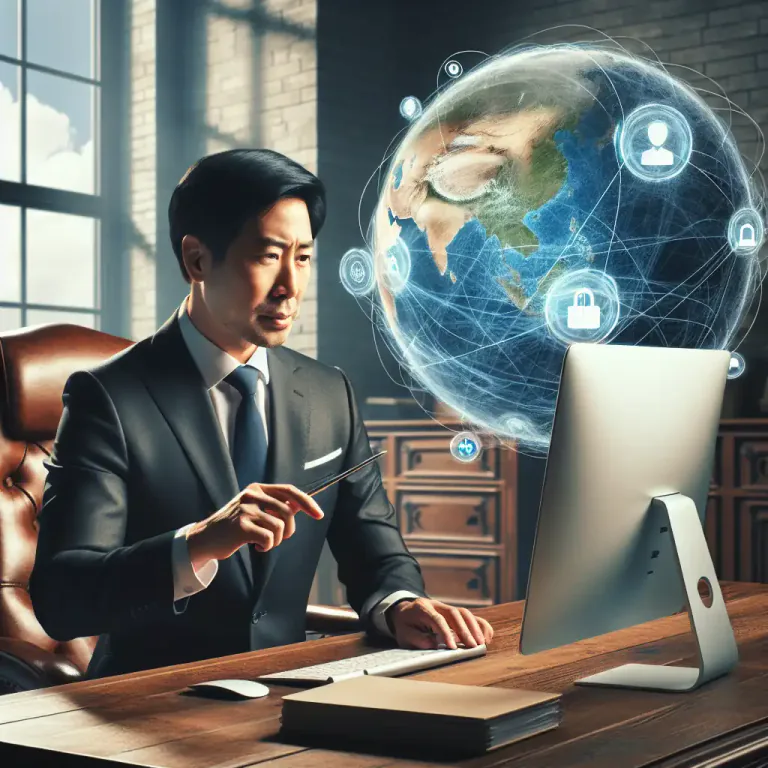Visual representation of "registrar" - A person in charge of the registration of domain names on the internet