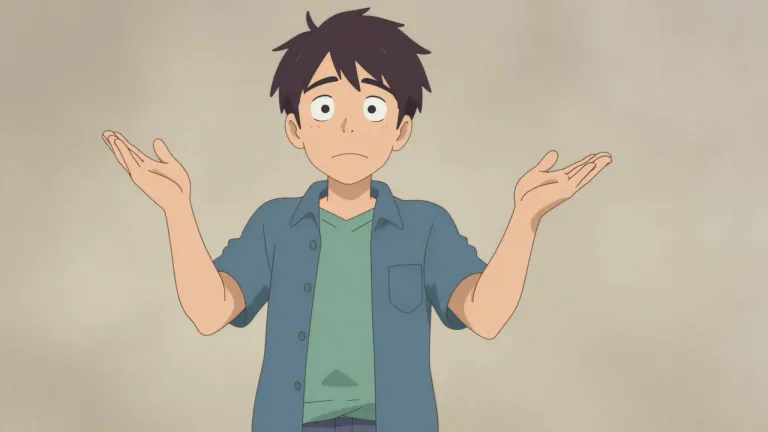 Visual representation of "shrug" - To raise your shoulders and then drop them to show that you do not know or care about something.