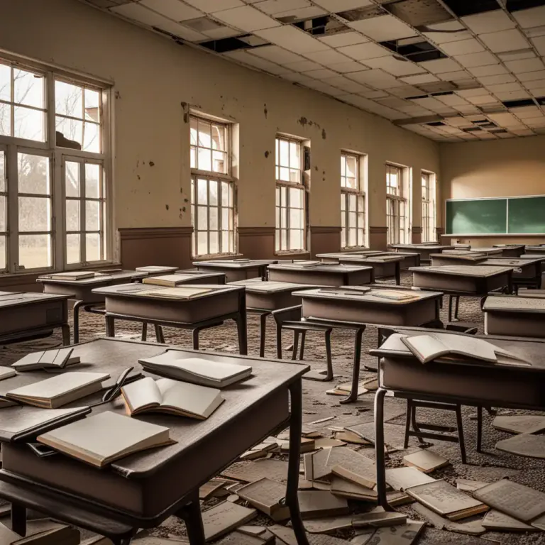 Visual representation of "wasteland" - A time or place of intellectual or moral decay