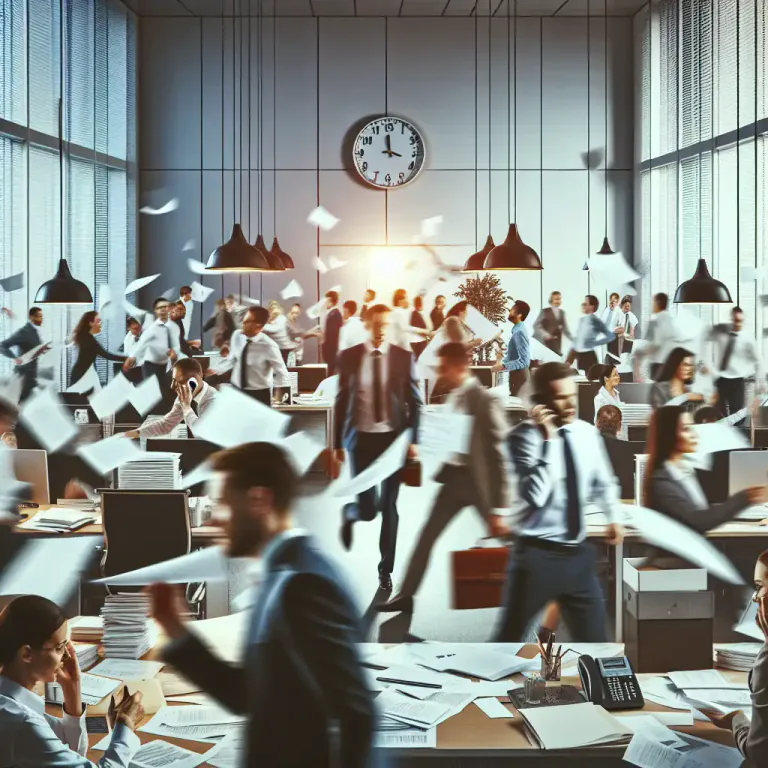 Visual representation of "frenzy" - A state of hurriedly active or mad behavior