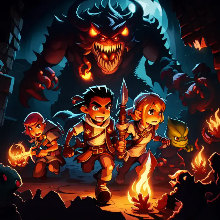 Visual representation of "dungeon" - In gaming, a challenging scenario that players must navigate or fight through