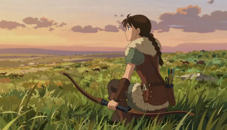Visual representation of "huntress" - A woman who hunts animals for food or sport