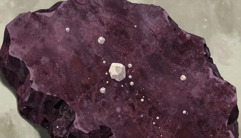 Visual representation of "porphyry" - A type of rock with large crystals in a fine-grained base, often used in carving and building.
