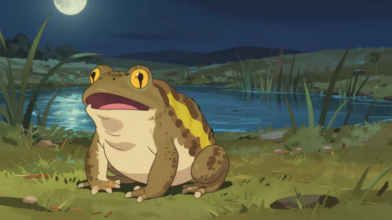 Visual representation of "natterjack" - A small, loud, European toad that has a yellow line down its back.