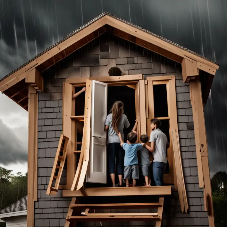Visual representation of "board up" - To cover windows, doors, or other openings with boards.