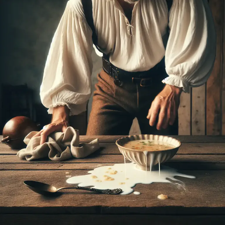 Visual representation of "slop out" - To serve food, especially in large quantities, in a careless way
