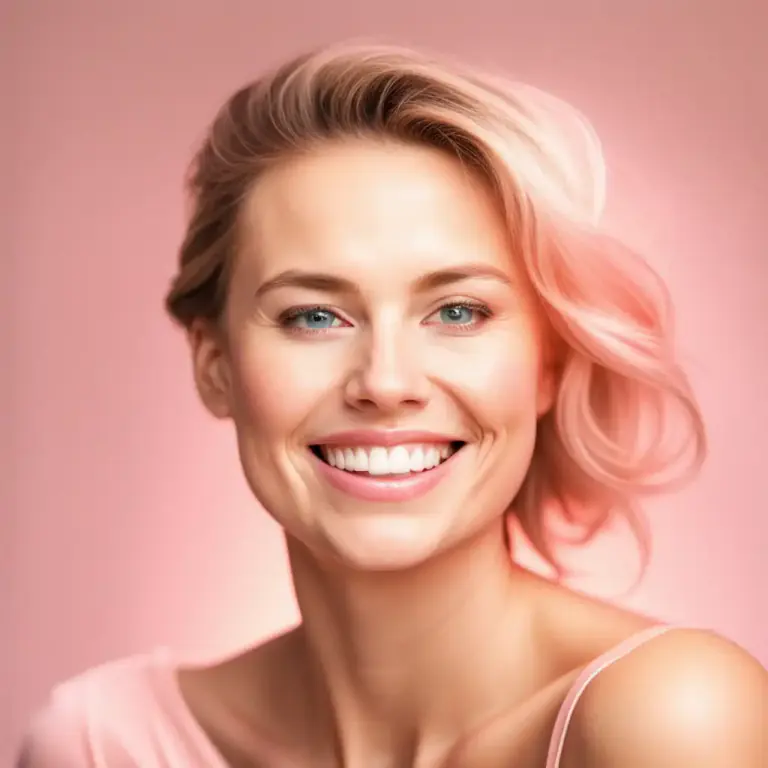 Visual representation of "rose" - A slightly pink colour added to someone's cheeks.