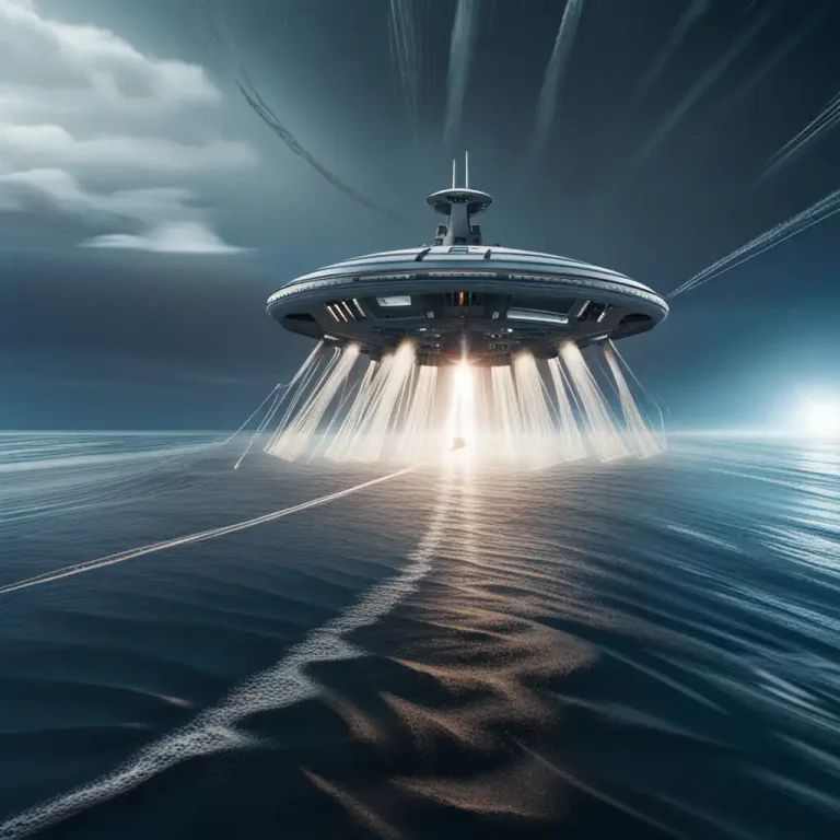 Visual representation of "splash down" - To land on a body of water in a vehicle, especially a spacecraft.