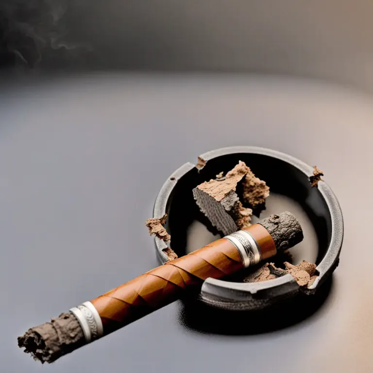 Visual representation of "chump" - The chewed remnant of a cigar