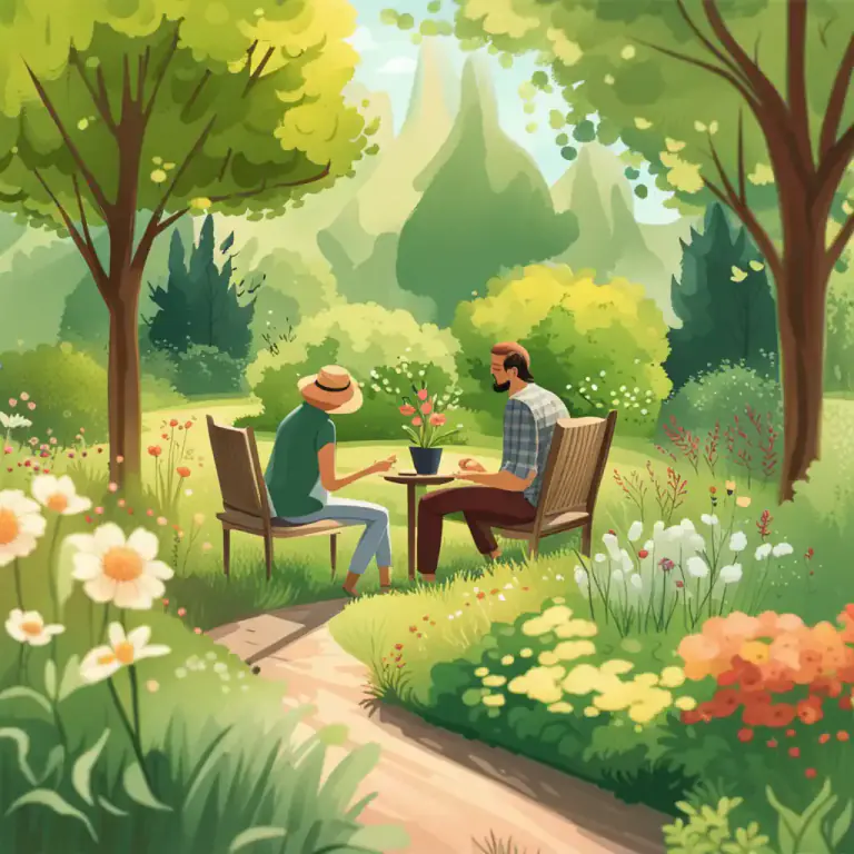 Visual representation of "poke about" - to spend time in a place or activity in a relaxed way without any definite purpose or direction