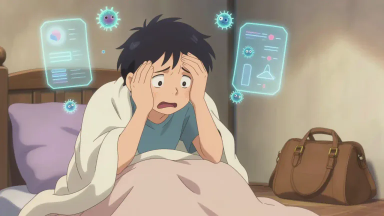 Visual representation of "hypochondriac" - A person who is excessively worried about their health and believes they are sick when they are not