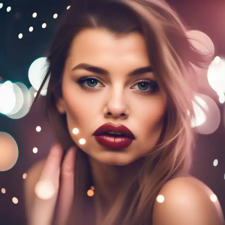 Visual representation of "pout" - To stick your lips out because you want to attract attention or you want to look attractive