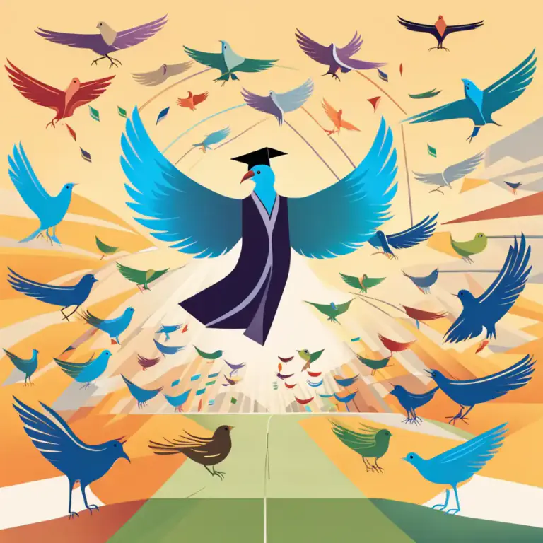 Visual representation of "spread your wings" - Expand or extend one's interests or activities