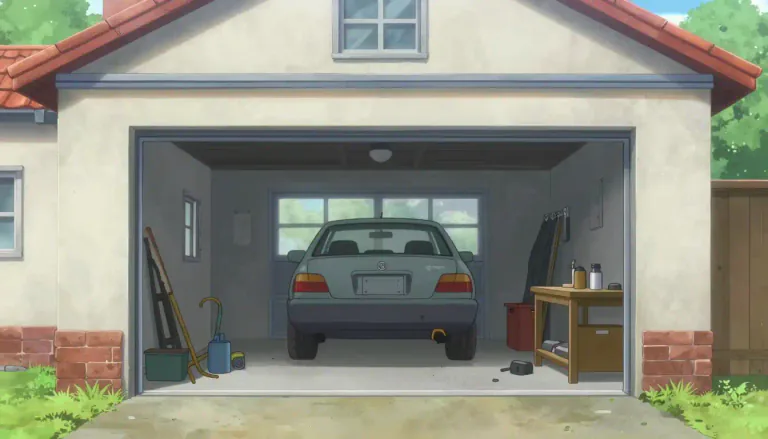 Visual representation of "garage" - A building where cars are kept, also often used for repairing cars.