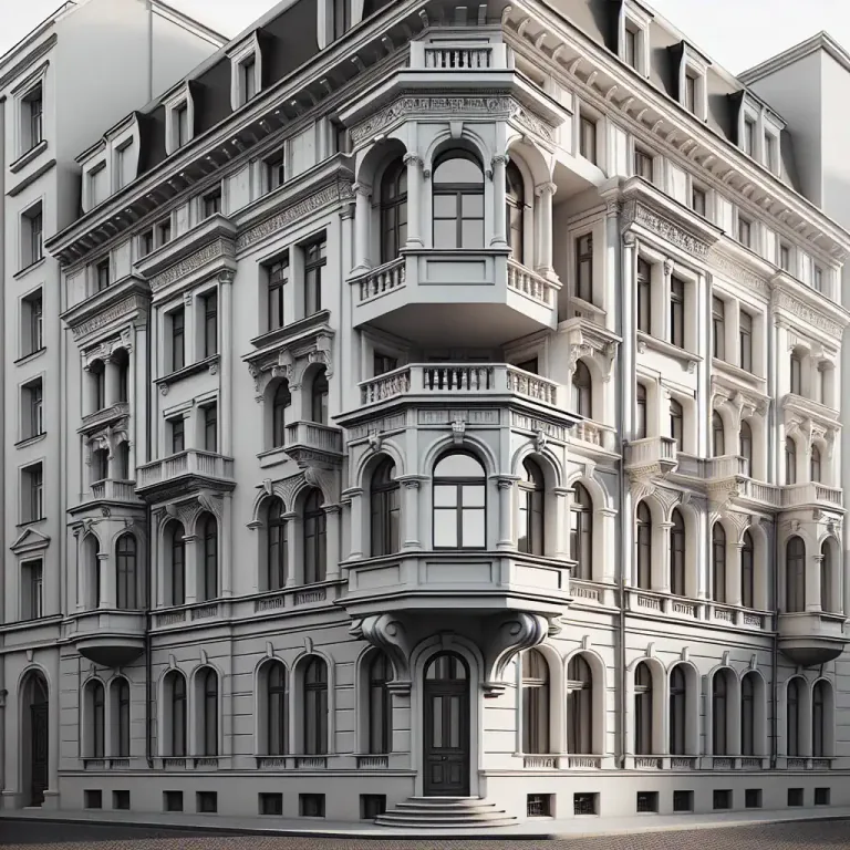 Visual representation of "bahu" - In architecture, 'bahu' is referred to an arm or a part of a structure that juts out from the main building.