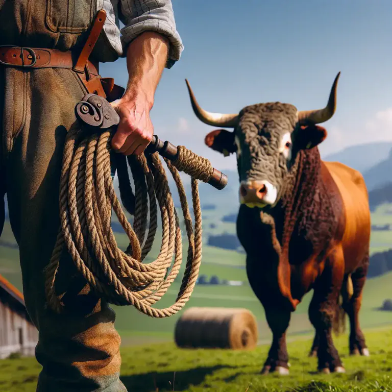 Visual representation of "oxbow" - A noose for catching large fish or animals, like oxen