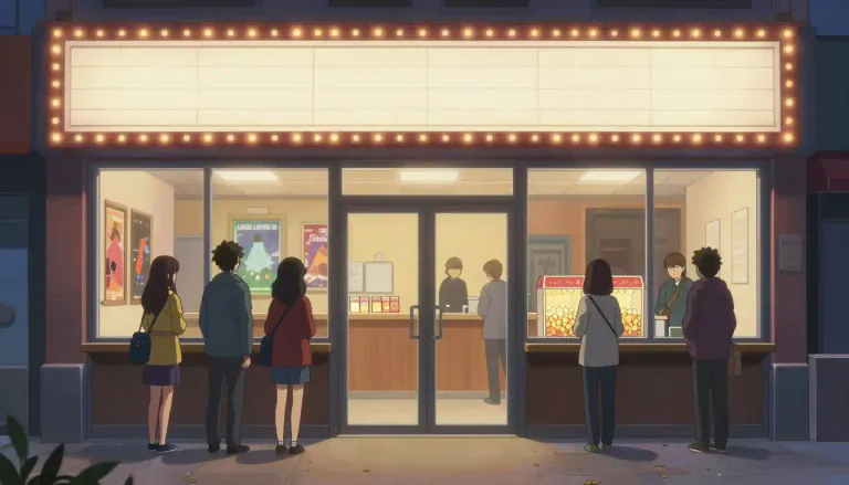 Visual representation of "cinema" - A place where movies are shown to the public