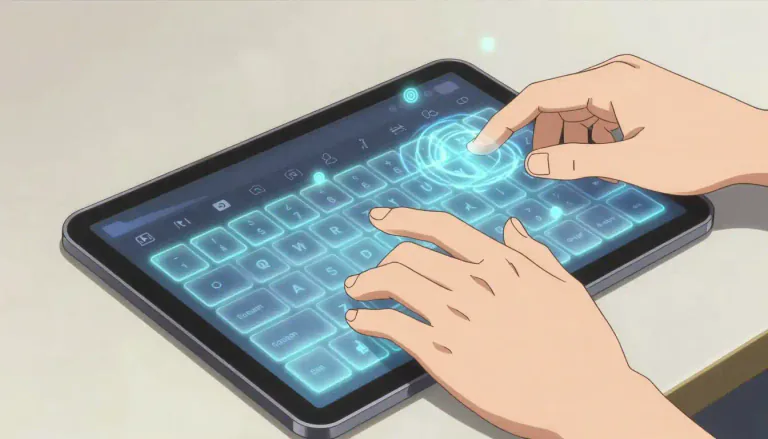 Visual representation of "fingerboard" - A digital interface that simulates a keyboard or touchscreen where finger movements control actions.