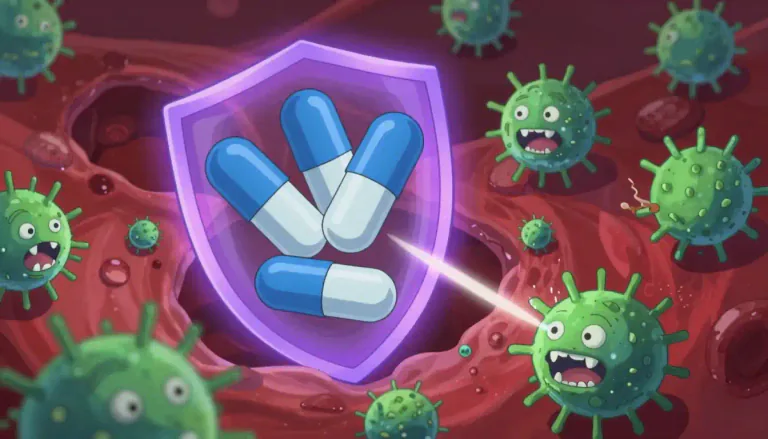 Visual representation of "clavulanic" - Clavulanic acid is a type of compound that helps to prevent bacteria from destroying antibiotics, allowing them to work better.