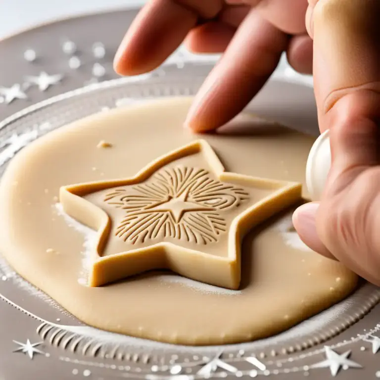 Visual representation of "cookie" - A ceramic disc or a metal stamp with a design which is used to imprint a design onto a soft substance such as dough.