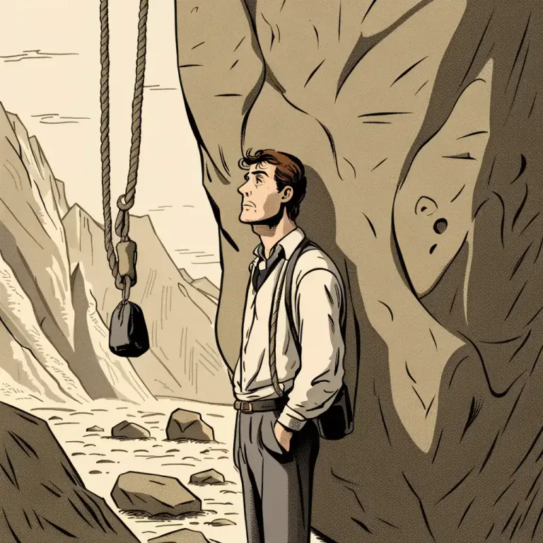 Visual representation of "a millstone around/round your neck" - Something that is a continual problem and prevents you from doing what you want