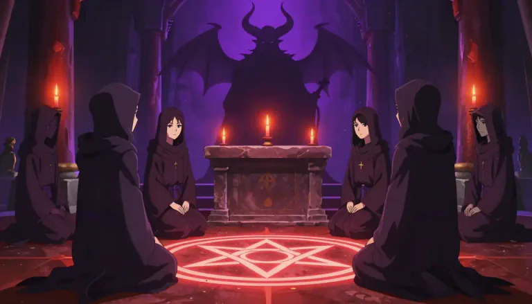 Visual representation of "satanism" - The worship of Satan through religious practices