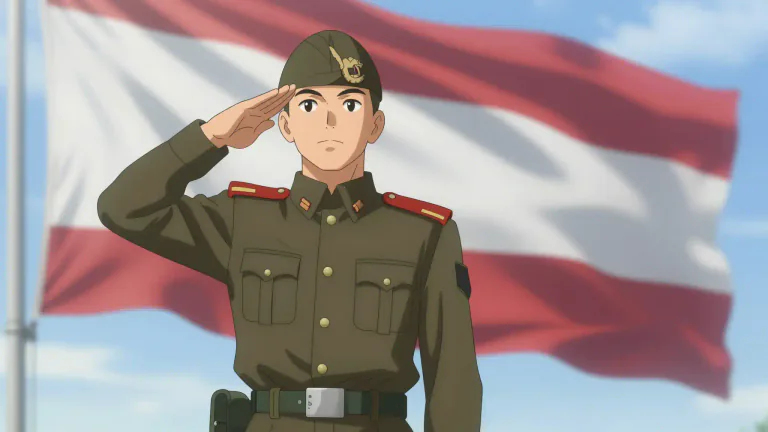Visual representation of "salute" - An act of raising your right hand to the side of your head as a sign of respect.