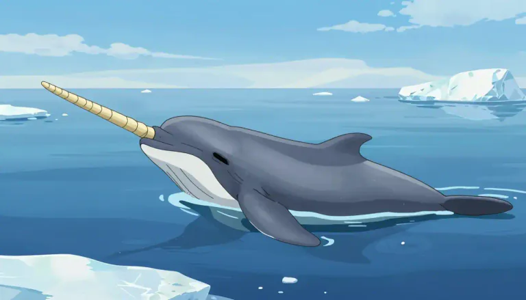 Visual representation of "narwhal" - A type of whale with a large tusk or tooth