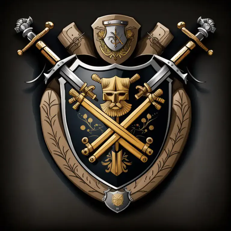 Visual representation of "sword" - A symbol used in heraldry, a part of a coat of arms.
