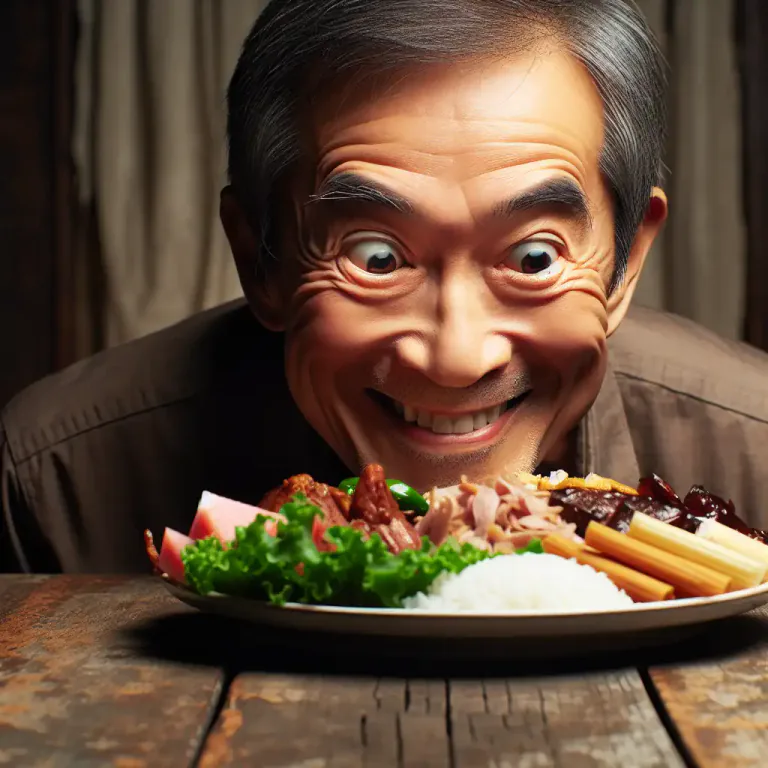 Visual representation of "wolfish" - Having a facial expression that indicates eagerness or hunger