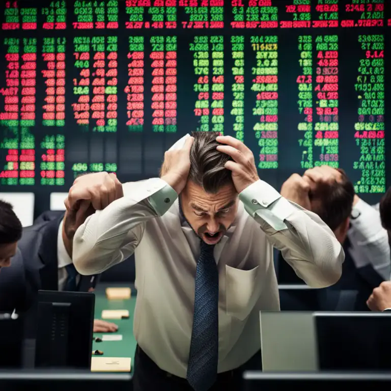 Visual representation of "in ruins" - In a state of financial disaster
