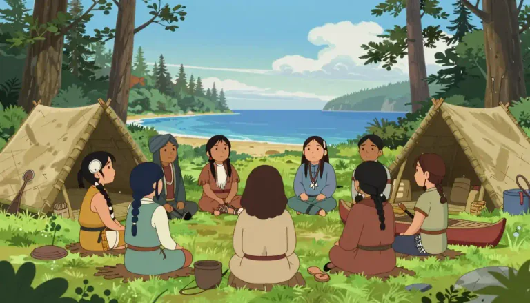Visual representation of "algonkian" - A group of native North American tribes sharing similar linguistic roots, especially in the northeastern region.