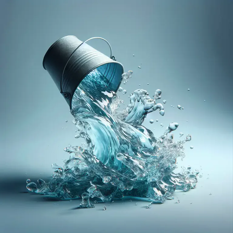 Visual representation of "slosh" - The sound or movement of liquid that is being moved violently